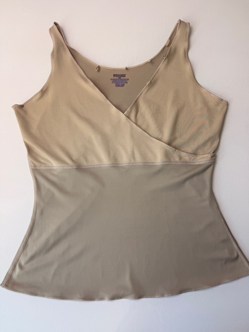 SPANX 1X Taupe Wrap Front Tank Top Sleeveless Stretch Flattering